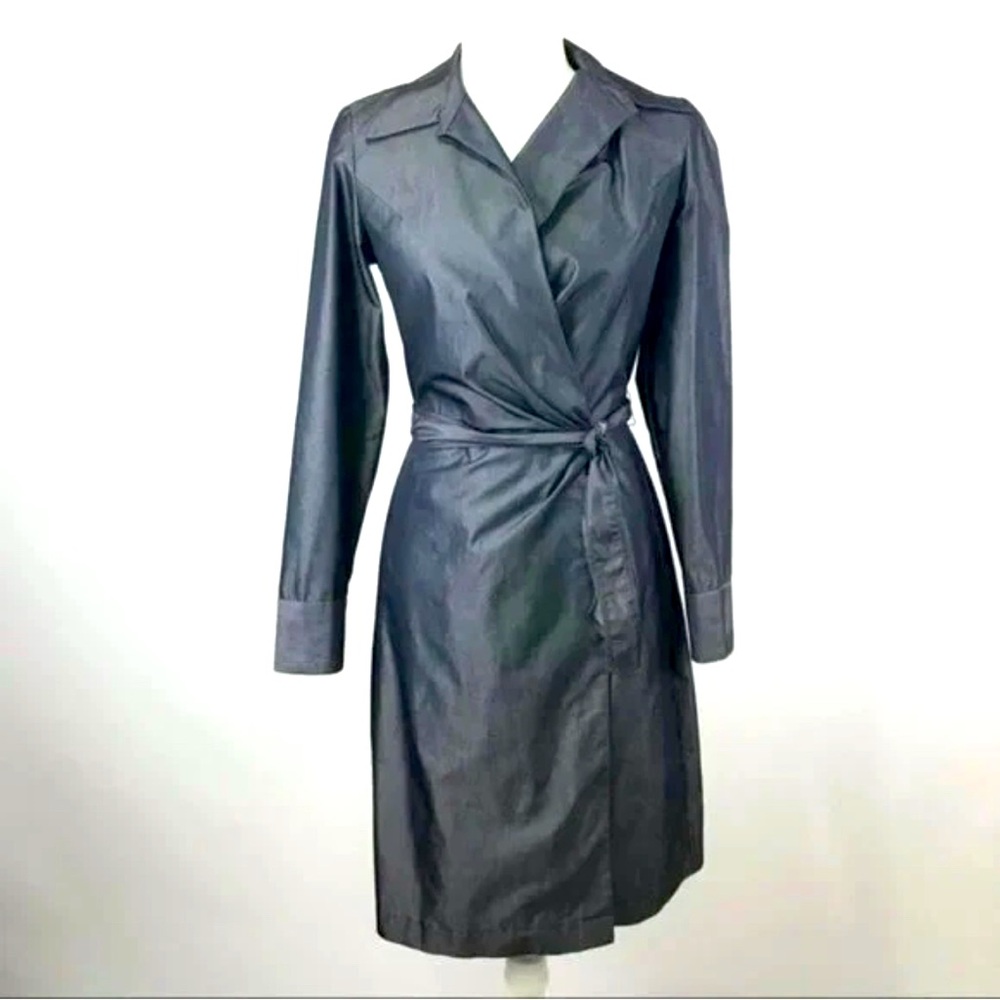 Banana Republic Gray Trench Coat with Wrap Style (Dress)